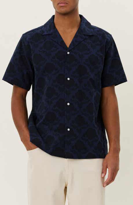 Les Deux Lesley Flower Tile Organic Cotton Camp Shirt