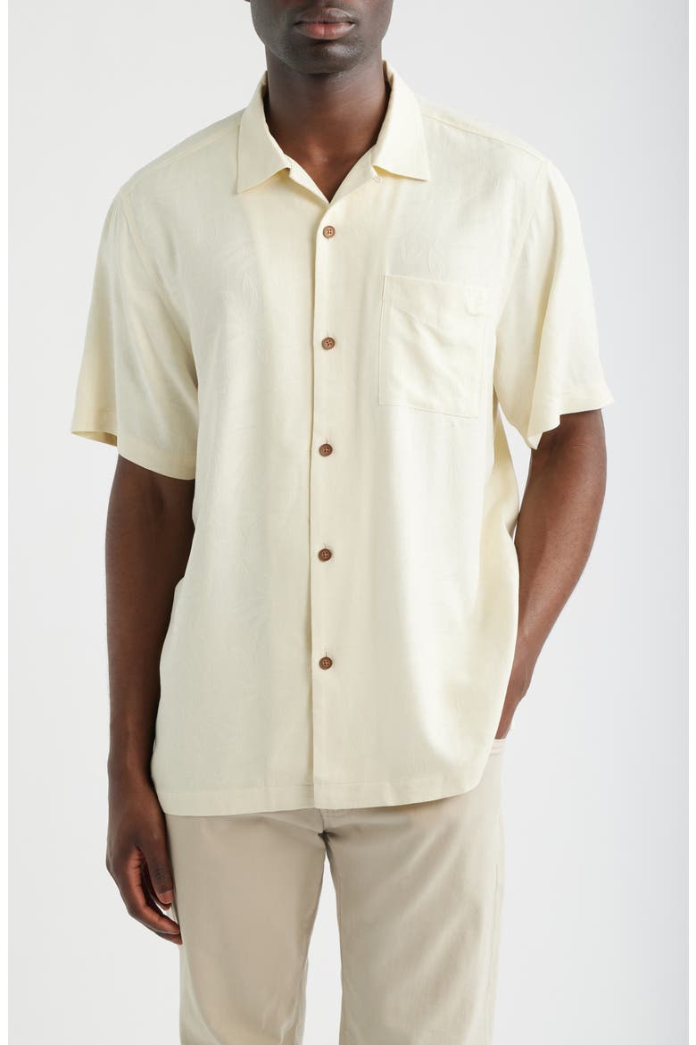 Blush Bayou Silk Camp Shirt, Main, color, CLOUD CREAM