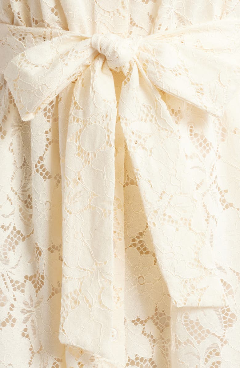 Anne Klein Lace Tie Waist Shirtdress, Alternate, color, 