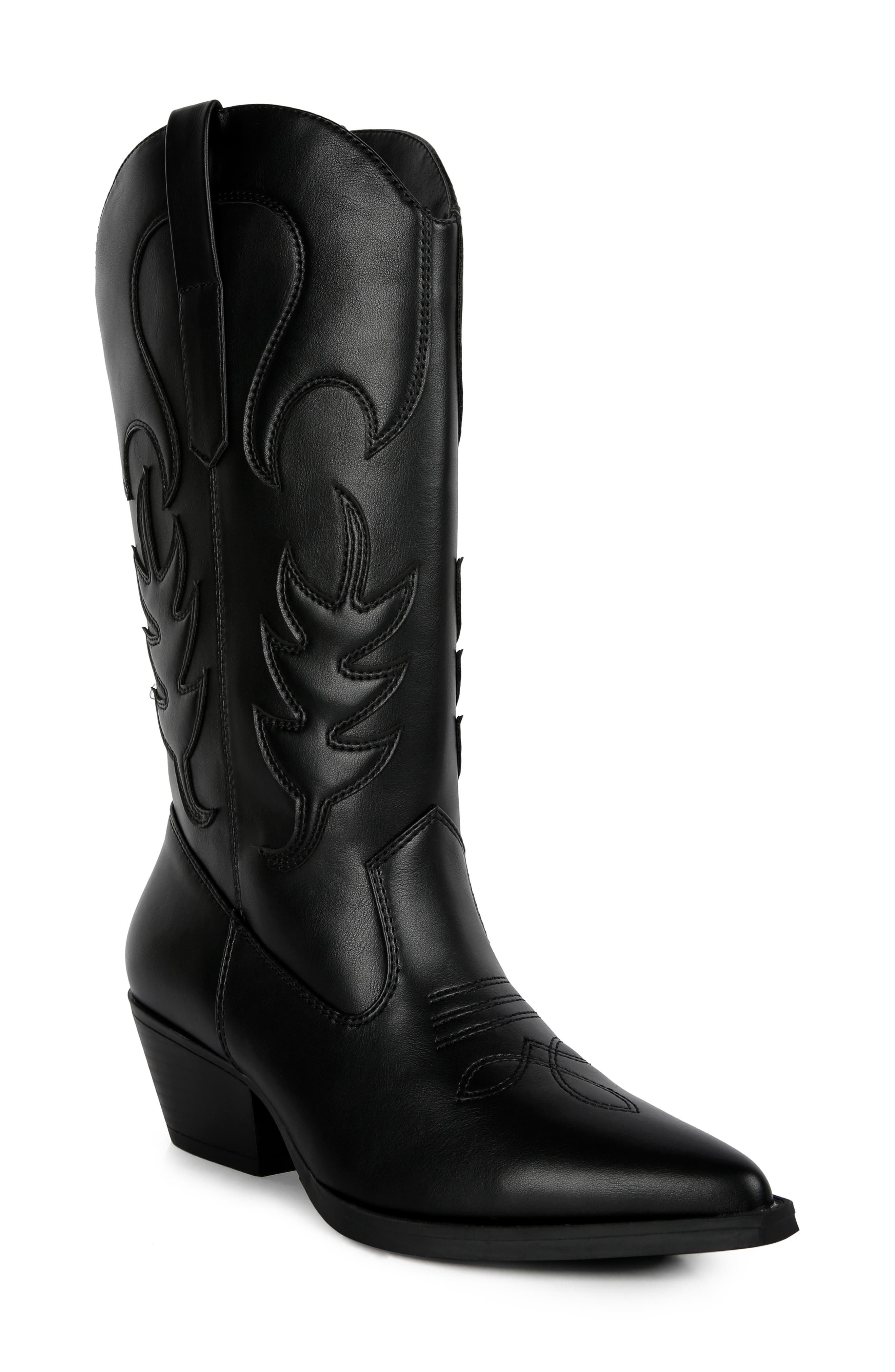 LONDON RAG Ponsies Western Boot, Main, color, Black