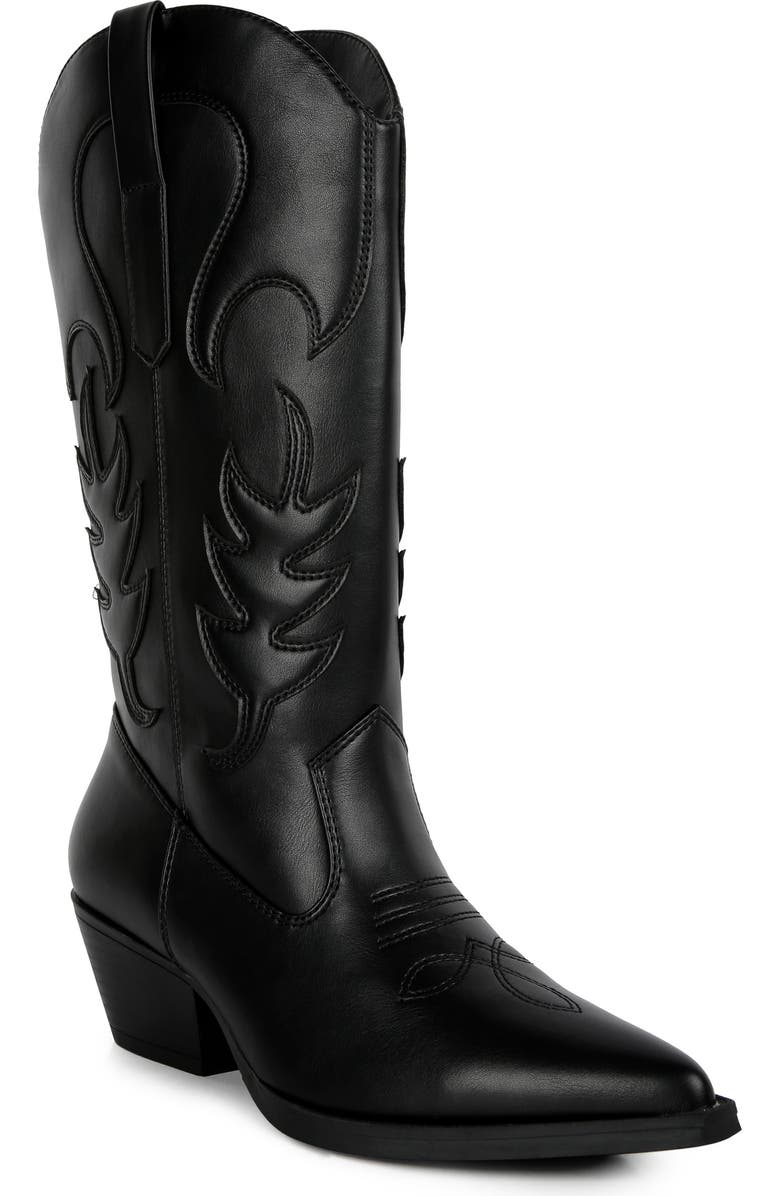 LONDON RAG Ponsies Western Boot, Main, color, Black