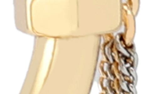 Allsaints Bolt Asymmetrical Swag Chain Huggie Hoop Earrings In Gold