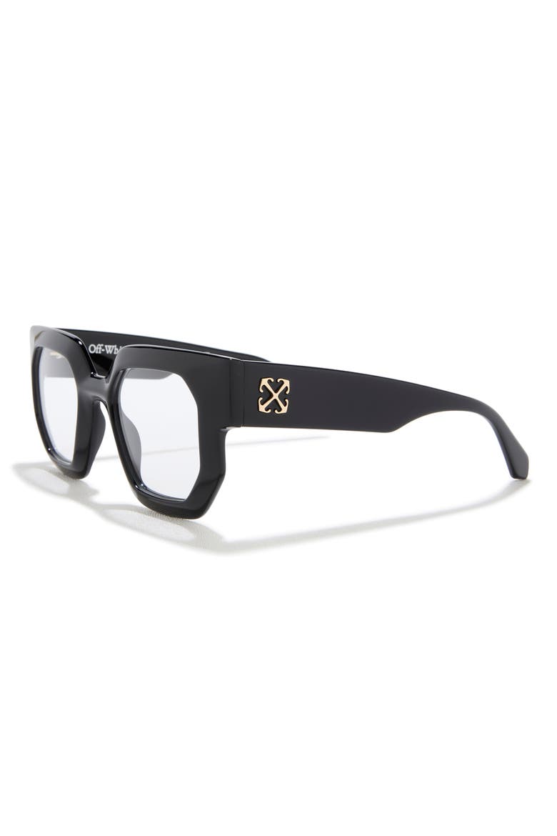 49mm Square Optical Glasses, Alternate, color, BLACK