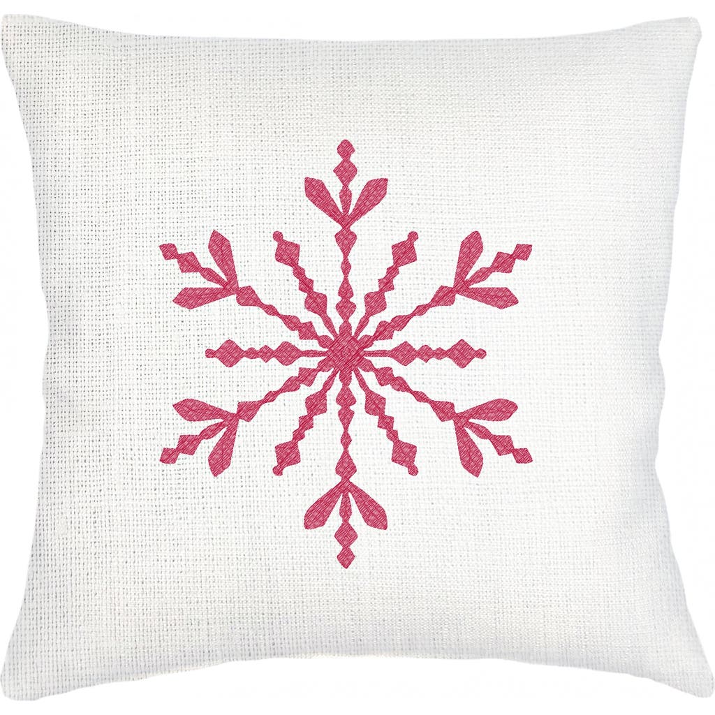 Anaya Winter Snowflake Linen Pillow Cover Only In Red
