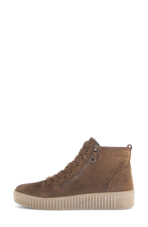 Gabor High Top Sneaker In Brown