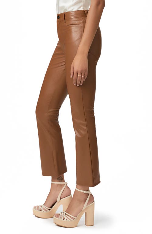 Paige Claudine Faux Leather Flare Leg Ankle Pants In Brown