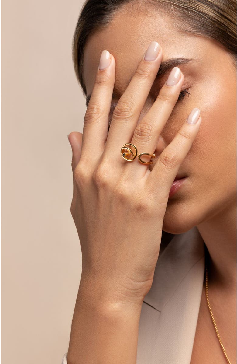 PIERETTI Coraline ring, Alternate, color, Gold Plate