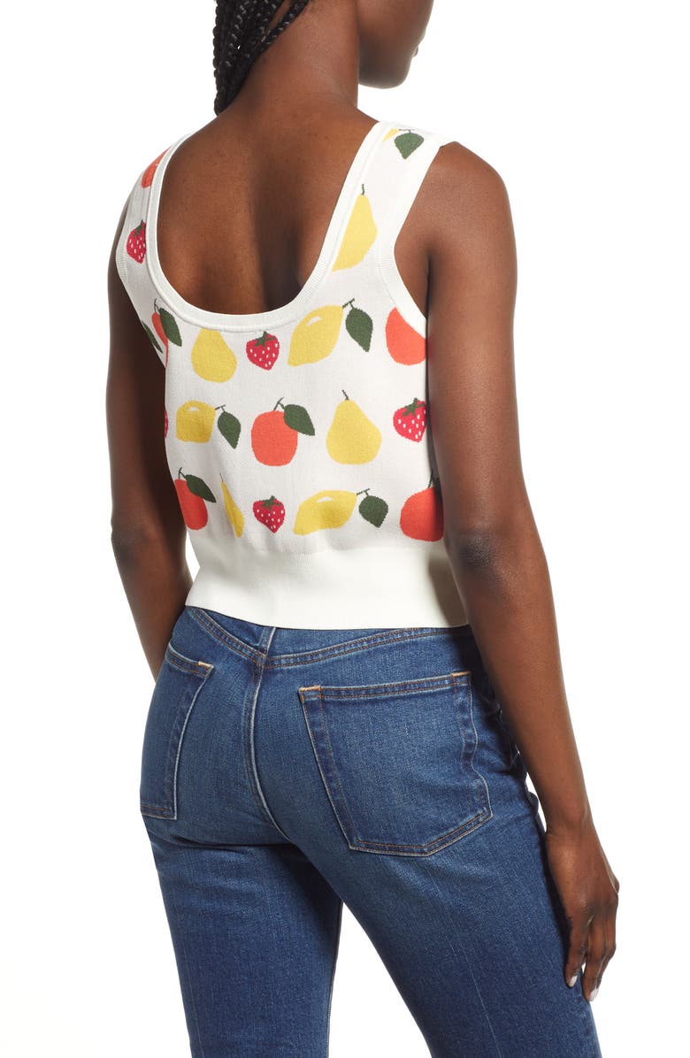 & Other Stories Jacquard Knit Fruit Crop Top, Alternate, color, 