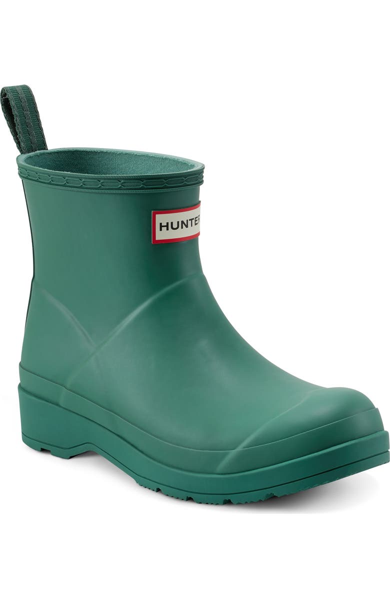 Hunter Play Short Rain Boot, Main, color, Medium Green