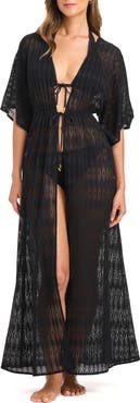 BLEU by Rod Beattie Open Stitch Cover Up Caftan