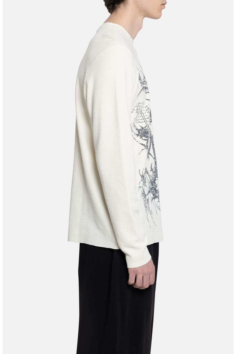 Kasper Digital Print Long Sleeve Thermal T-Shirt, Alternate, color, CREAM