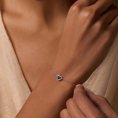 Karma And Luck Calming Vibrations Lab Blue Opal Heart Gold Bracelet