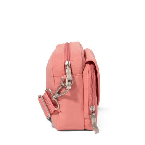 Baggallini Coastal Flip Lock Camera Bag Crossbody In Terracotta