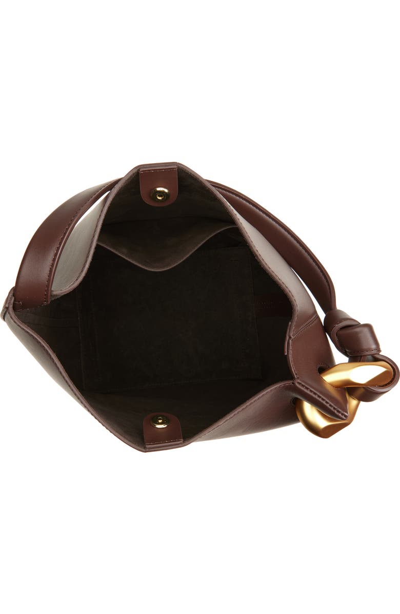 JW Anderson Small JWA Corner Leather Bucket Tote, Alternate, color, Deep Walnut 631