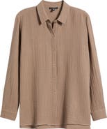 Eileen Fisher Easy Classic Organic Cotton Button-Up Shirt