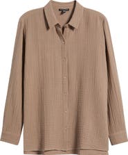 Eileen Fisher Easy Classic Organic Cotton Button-Up Shirt