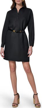 Donna Karan New York Belted Long Sleeve Polo Dress