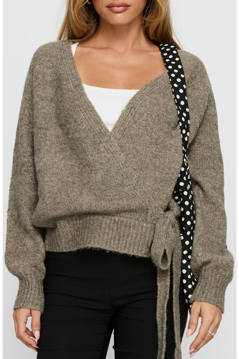 Daelan Wrap Cardigan, Main, color, BROWN