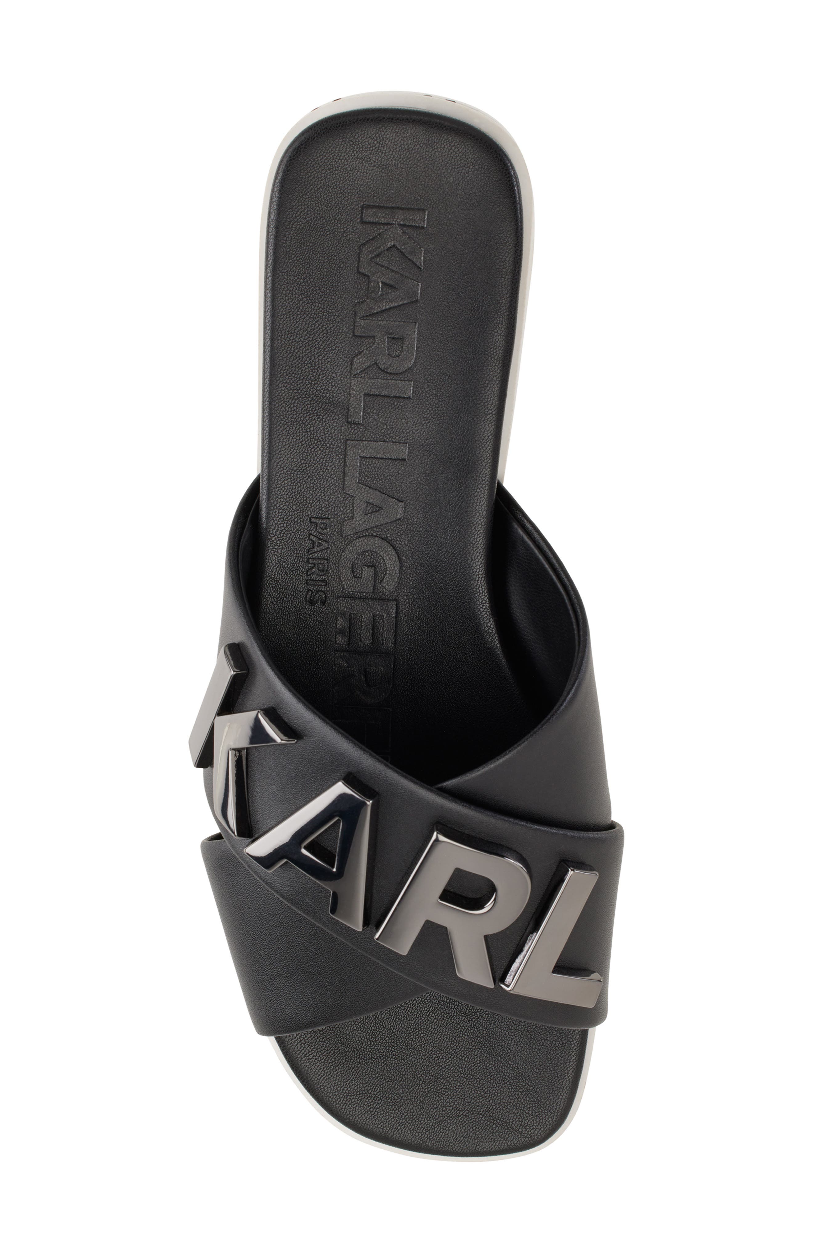 KARL LAGERFELD PARIS Janie Crisscross Slide Sandal, Alternate, color, 