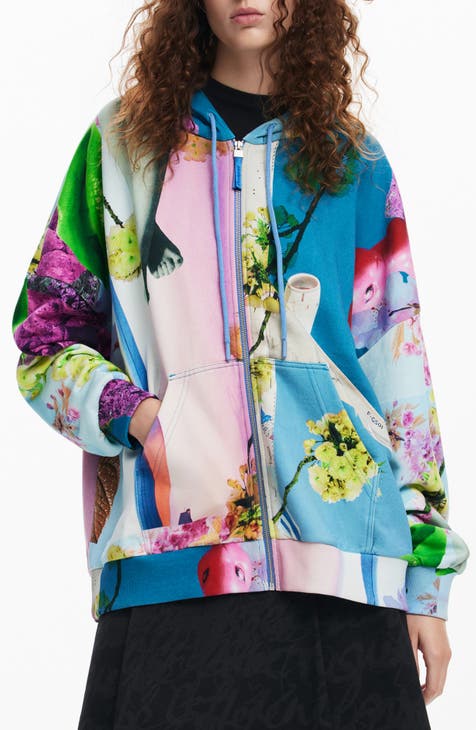 Deux Par Deux French Terry Color Block Full Zip Hoodie Cardigan Sweatshirt - Peacoat Deux Par Deux French Terry Color Block Full Zip Hoodie Cardigan Sweatshirt - Peacoat