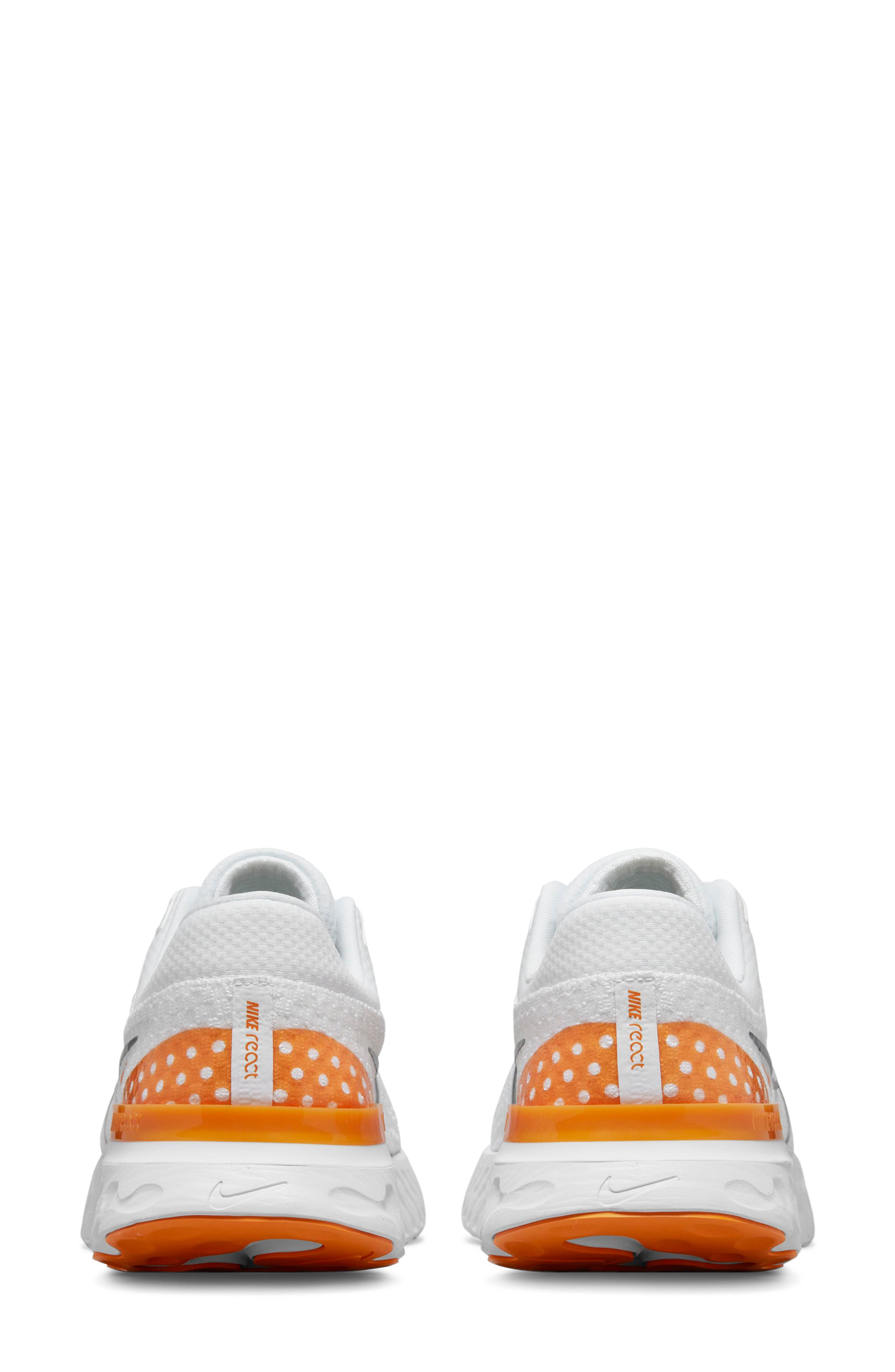 Nike React Infinity Run Flyknit 3 Running Shoe, Alternate, color, White/ Grey/ Kumquat/ Photon