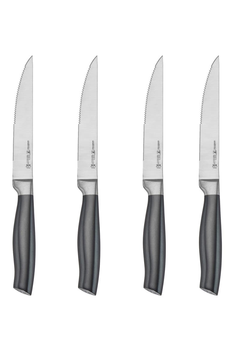 Graphite 4-Piece Steak Knife Set, Main, color, GRAPHITE