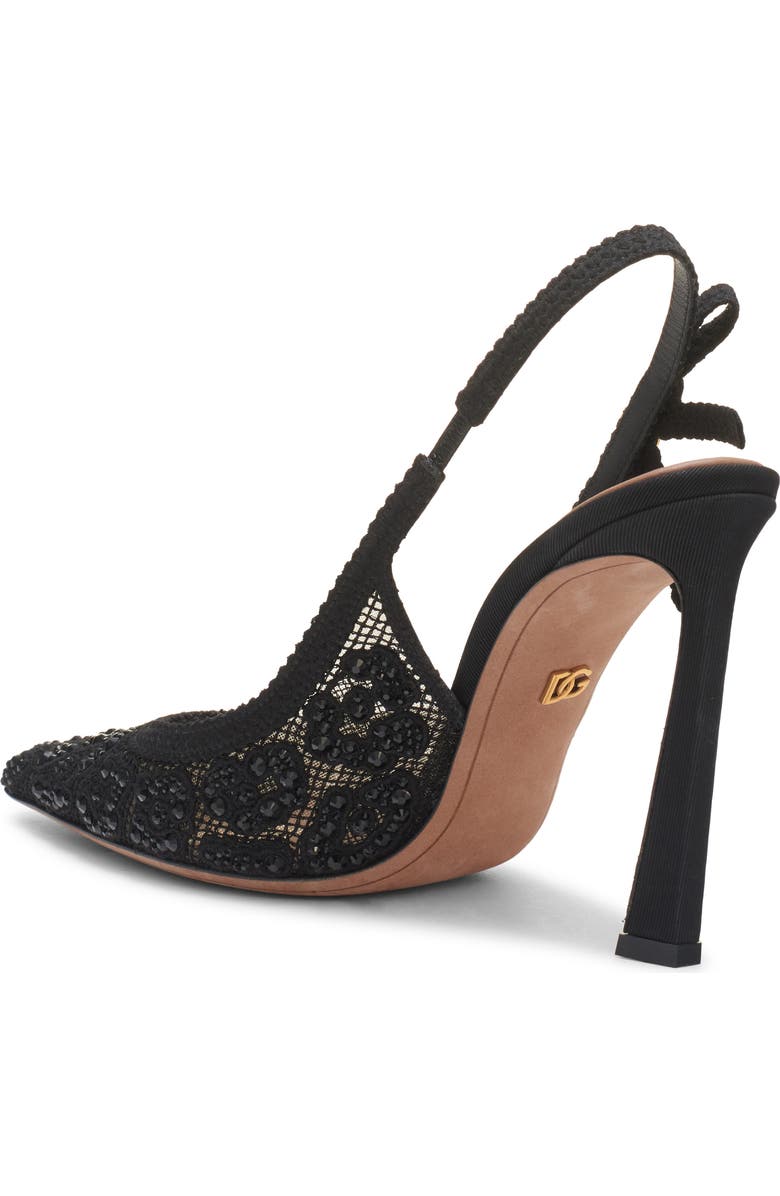 Dolce&Gabbana Embellished Lace Slingback Pump, Alternate, color, Nero