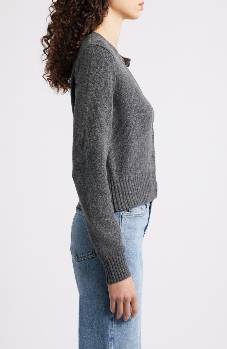525 america Covered Button Cardigan, Alternate, color, Charcoal Grey