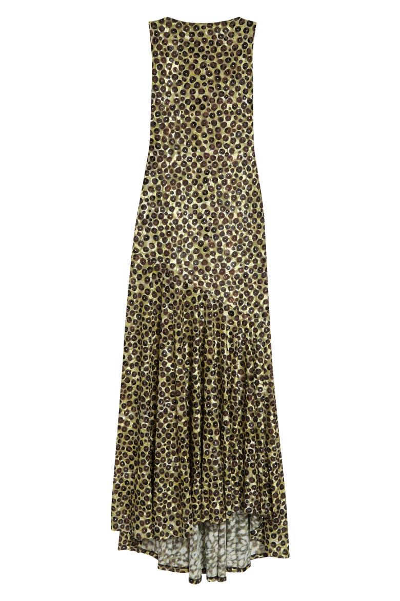 Fens Open Back Velvet Devoré Maxi Dress, Alternate, color, BLACK MULTI