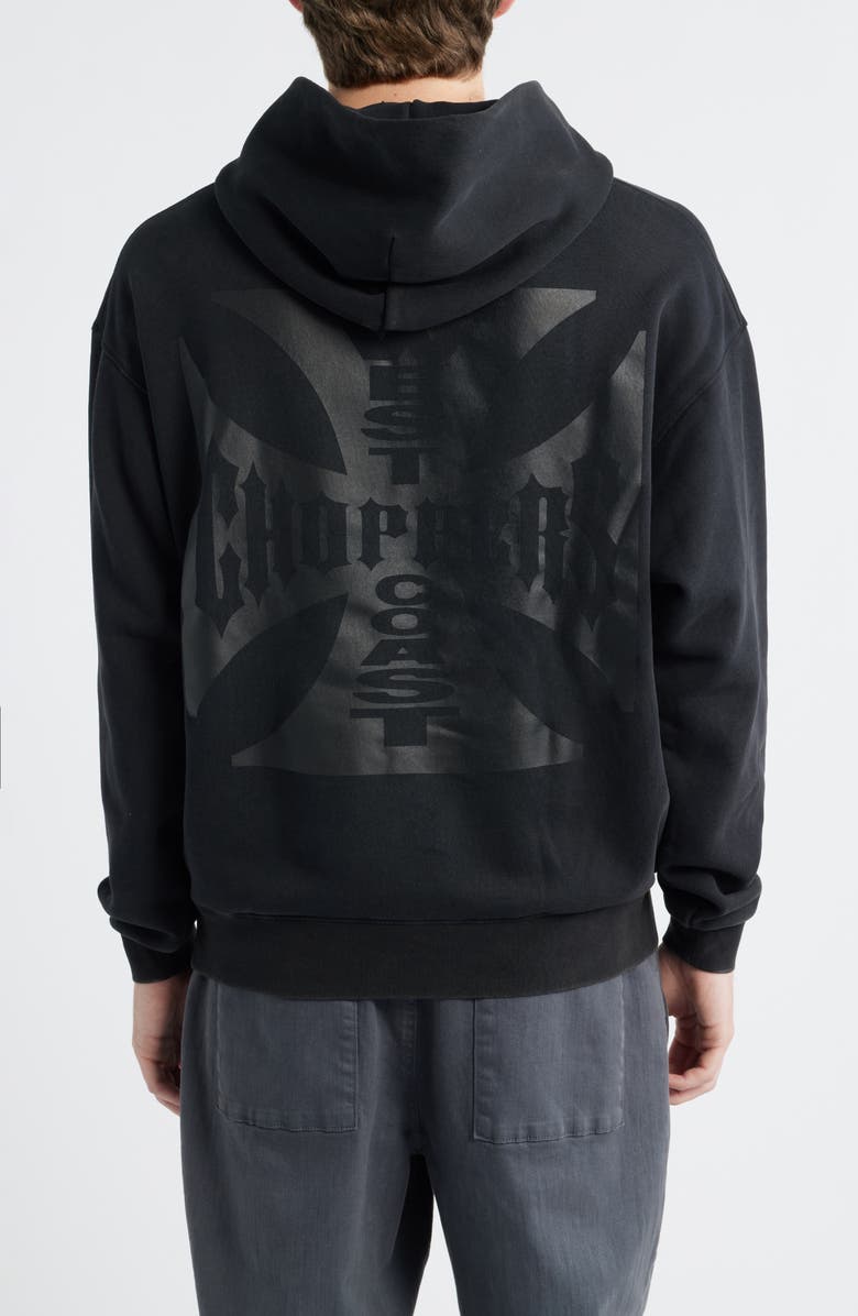 ID Supply Co West Coast Choppers Cotton Graphic Hoodie, Alternate, color, Washed Black