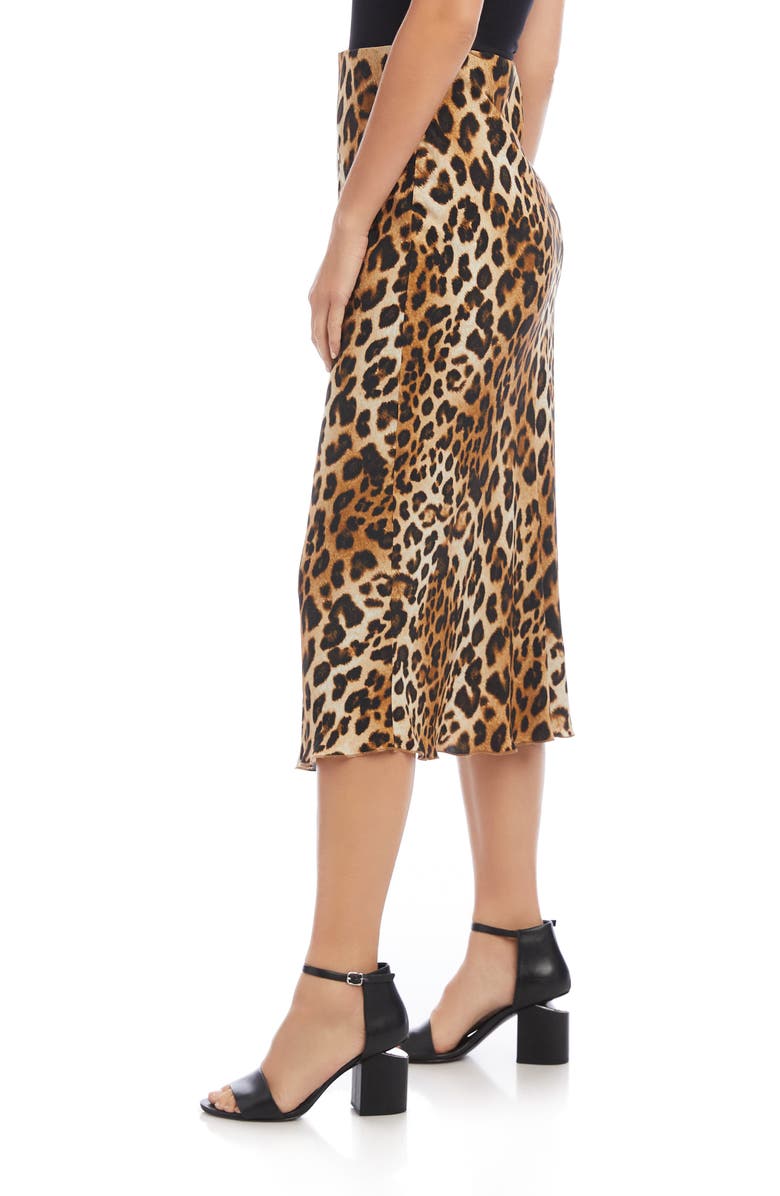 Karen Kane Leopard Print Bias Cut Skirt, Alternate, color,