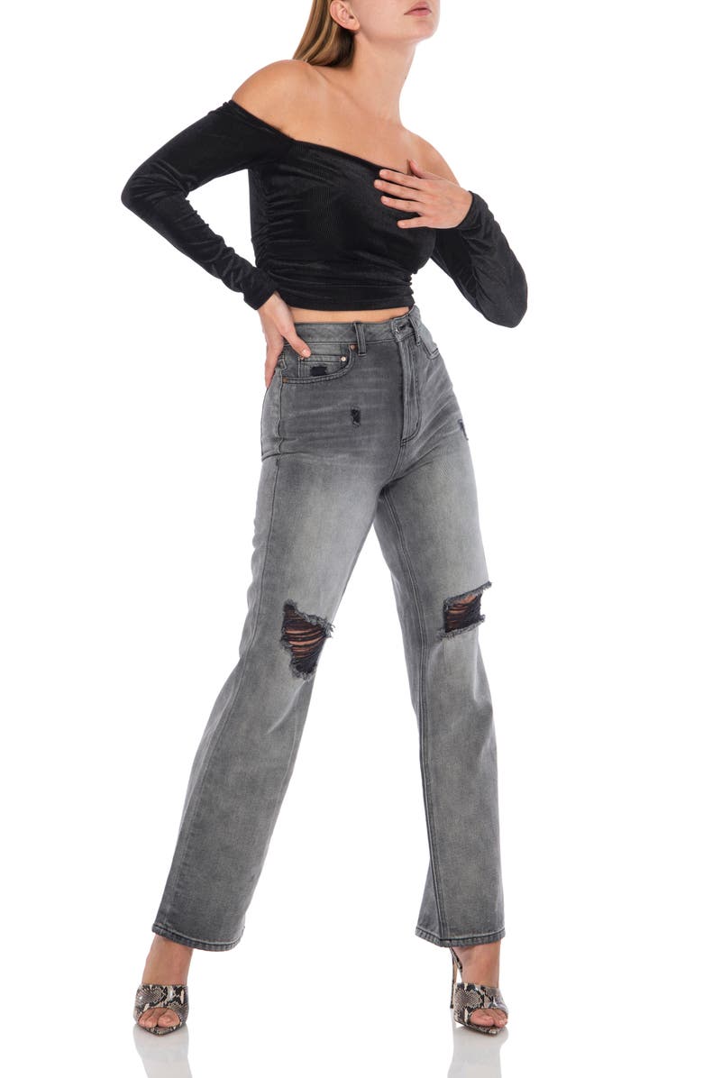 AFRM Oden High Waist Wide Leg Jeans, Alternate, color,