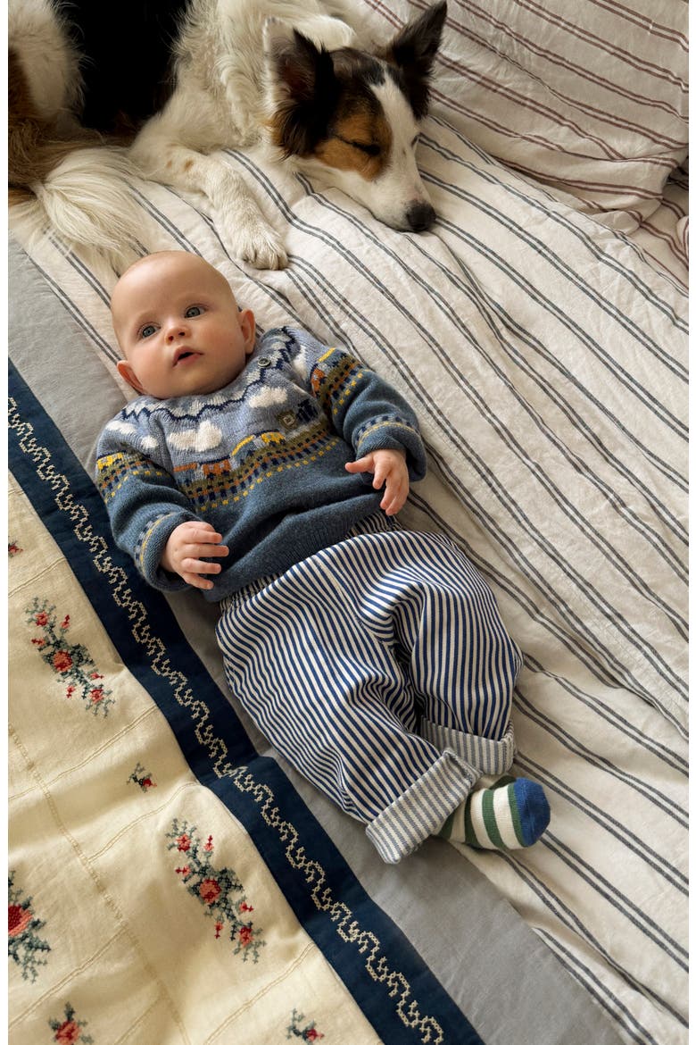 Kids' Fair Isle Train Sweater, Main, color, GLACIER BLUE