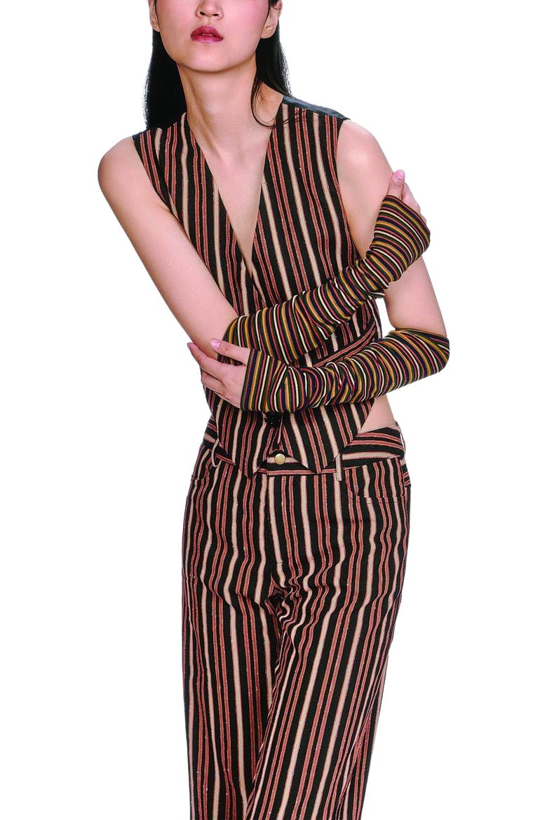 Pinstripe Vest, Alternate, color, Black Multi