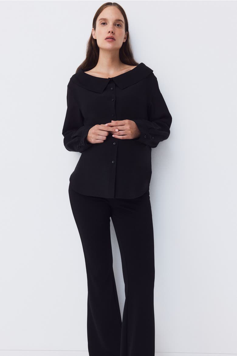 Mama Flared Ponte Leggings, Alternate, color, Black