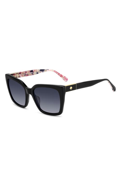 Kate Spade New York Lilah 55mm Gradient Square Sunglasses In Black Pink Havana/dark Grey