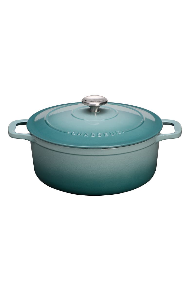 CHASSEUR French Enameled Cast Iron Round Dutch Oven - 4.2-quart - Quartz Blue., Main, color, Quartz Blue