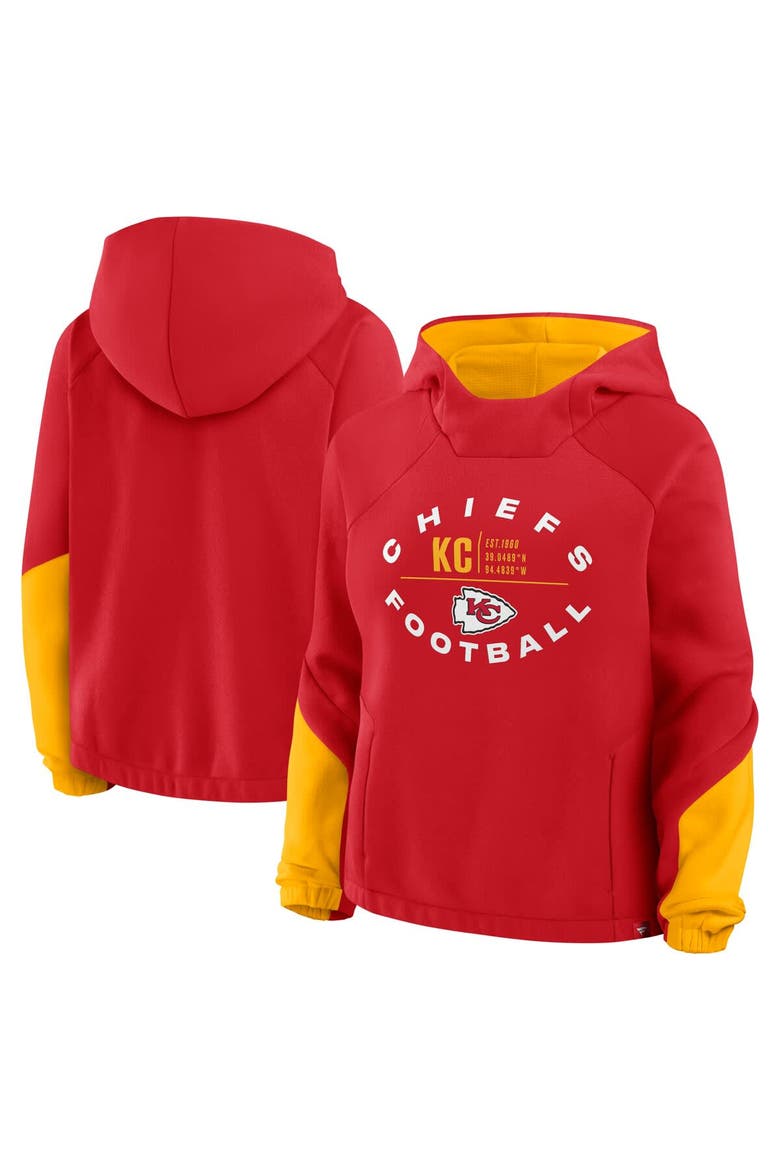 Women's Fanatics Red Kansas City Chiefs Oversized Redzone Bubble Screen Pullover Hoodie, Main, color, Red
