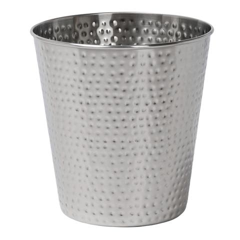 Axel Modern Minimalist Hammered Steel 2-Gallon Wastebasket