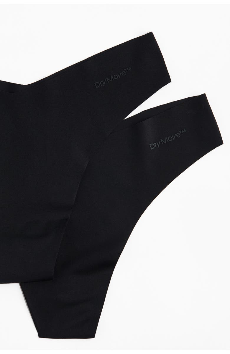 H&M 3-pack Sports Thong Briefs With Drymove, Alternate, color, Black