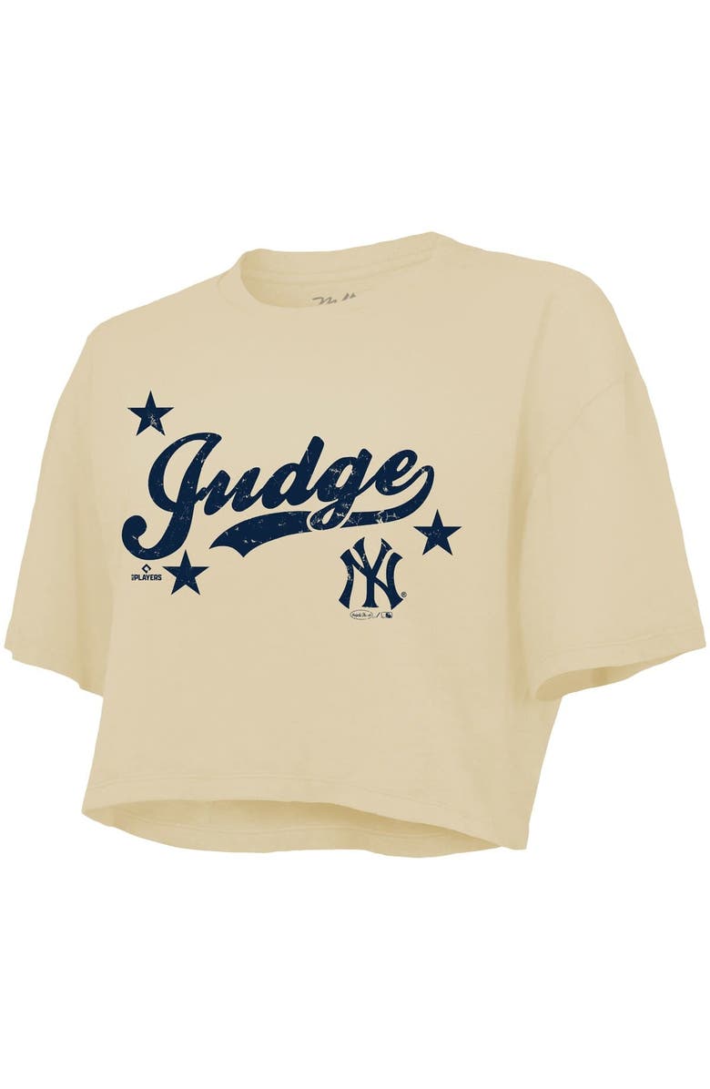 Majestic Threads Women's Majestic Threads Aaron Judge Cream New York Yankees Boxy Crop Top, Alternate, color, Cream