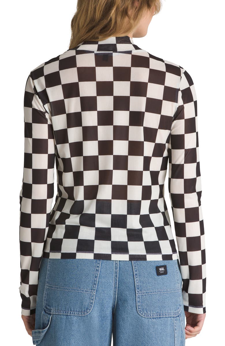 Vans Position Checker Mock Neck Mesh Top, Alternate, color,