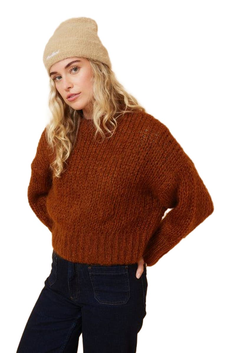 Hemlock Ivy Fuzzy Beanie, Alternate, color, Oat