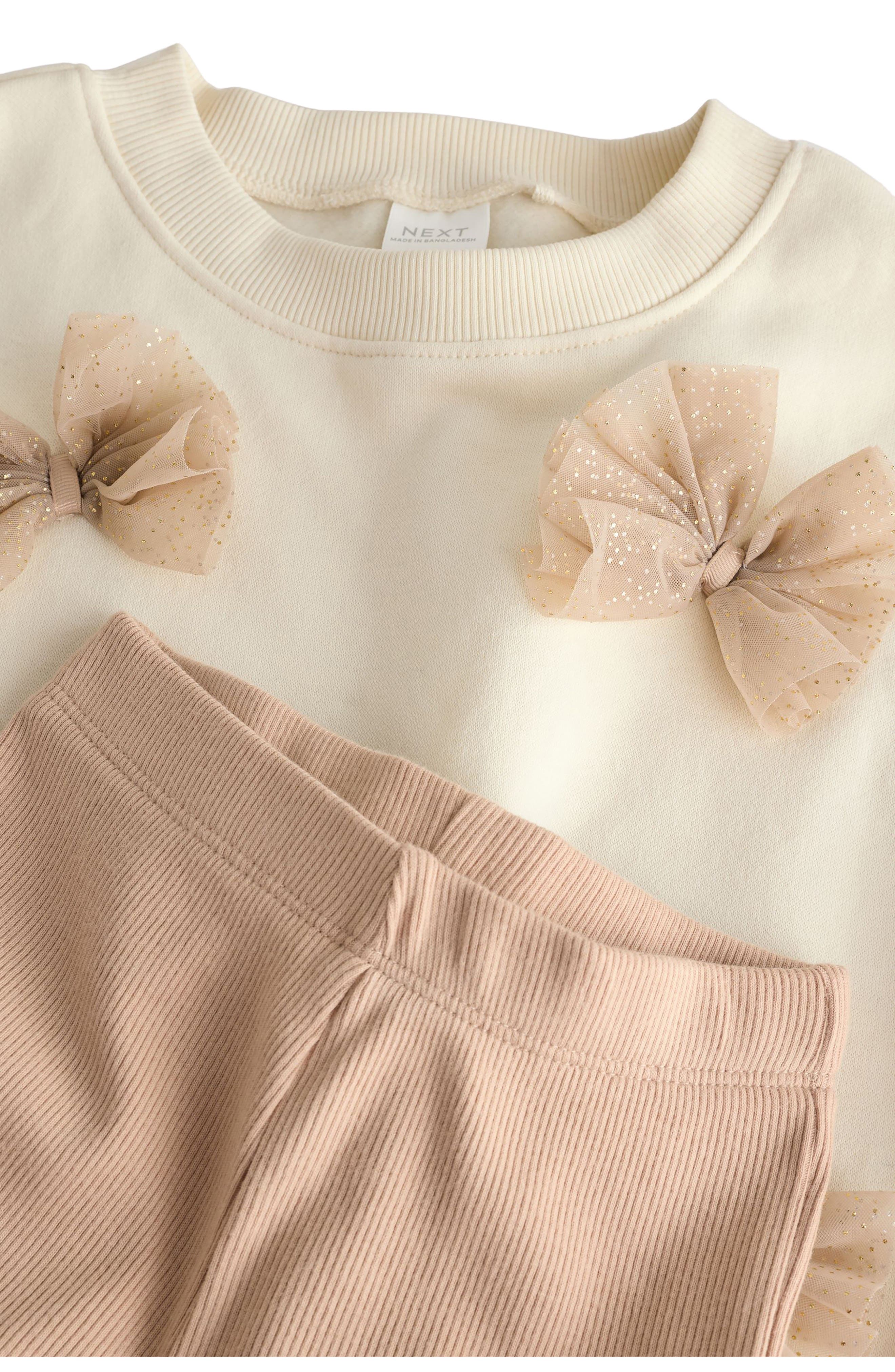 NEXT Kids' Bow Sweatshirt & Flare Leggings Set — фото 4