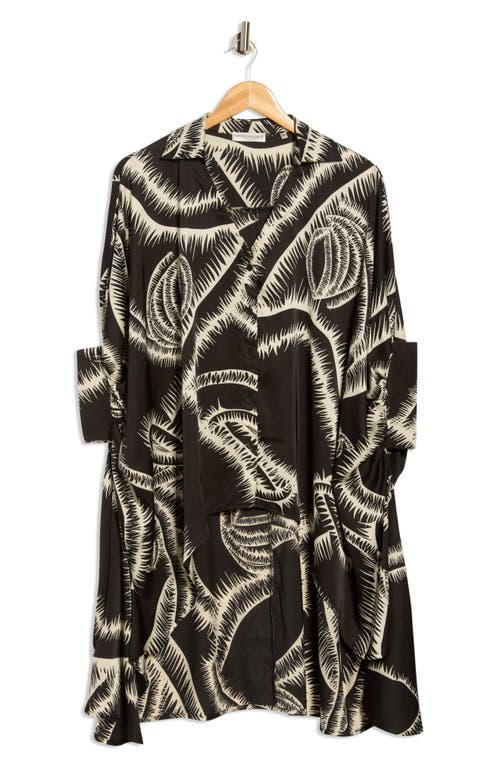 Patrizia Luca Oversize High-low Button-up Top In Black