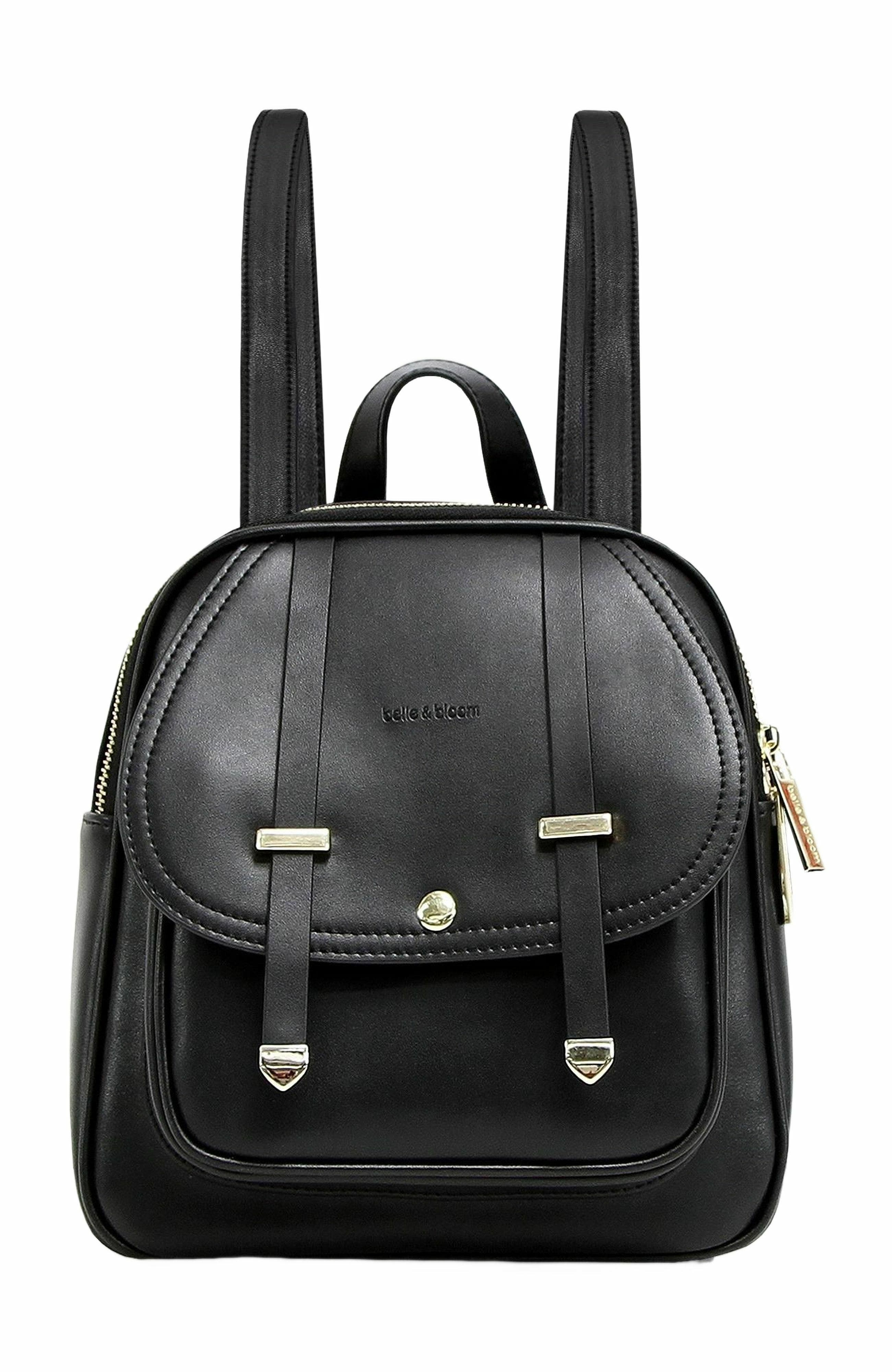 Belle & Bloom Camila Leather Backpack, Alternate, color, Black