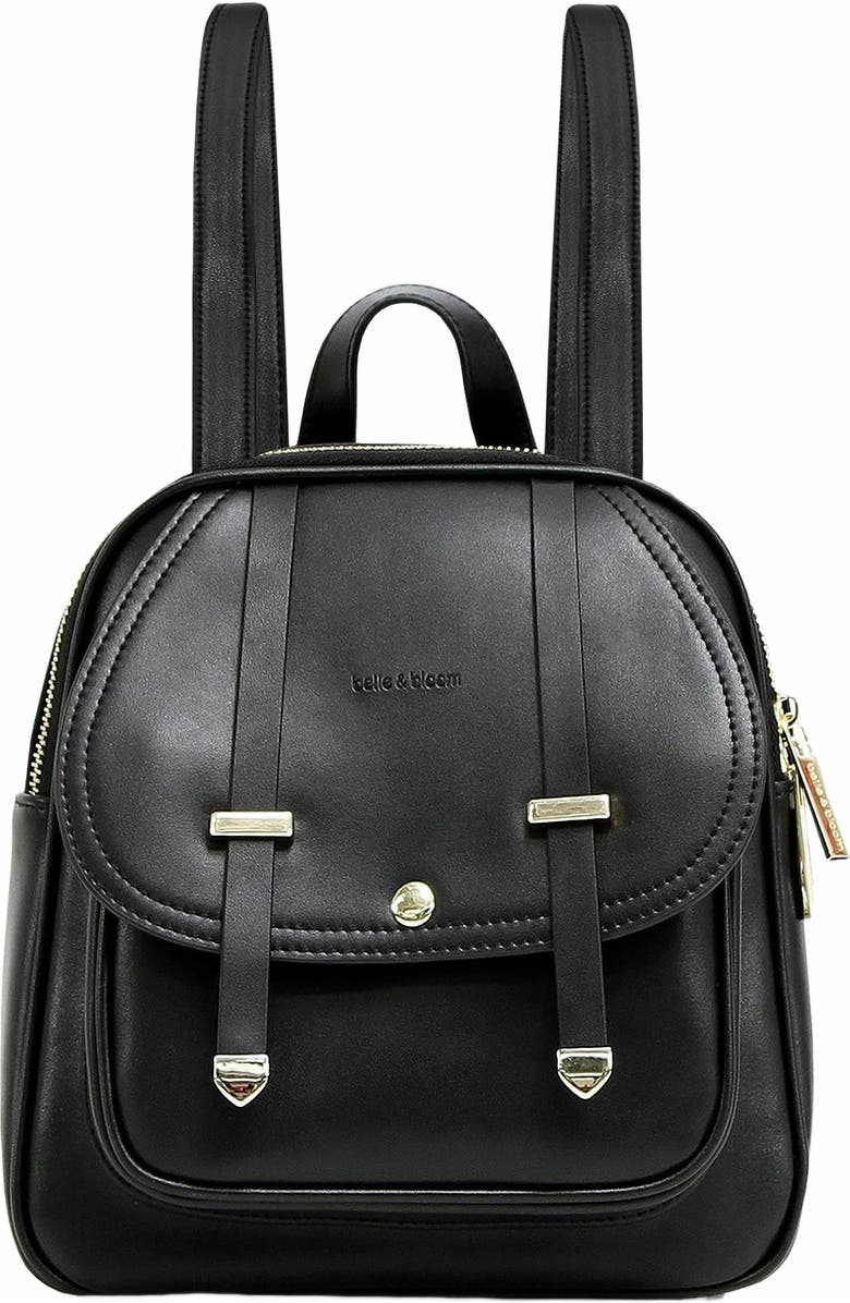 Belle & Bloom Camila Leather Backpack, Alternate, color, Black