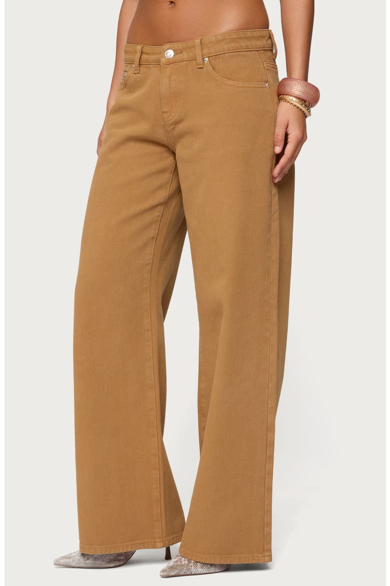 Roman Slouchy Low Rise Wide Leg Jeans, Alternate, color, CAMEL