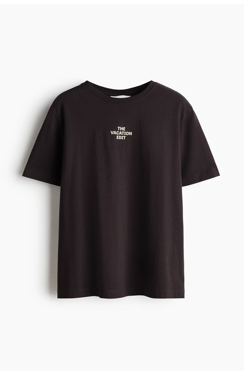 H&M Printed t-shirt, Alternate, color, Dark Brown/The Vacation Edit