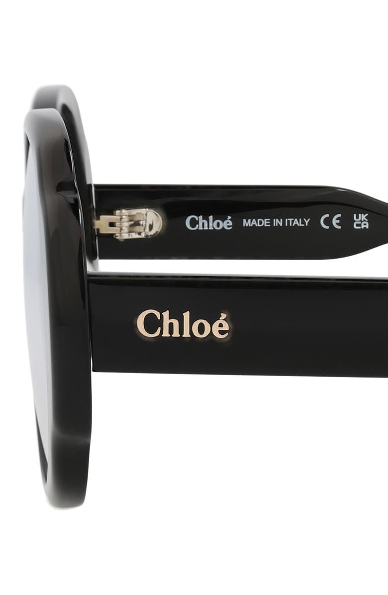 Chloé 53mm Round Optical Frames, Alternate, color, Black Black Transparent